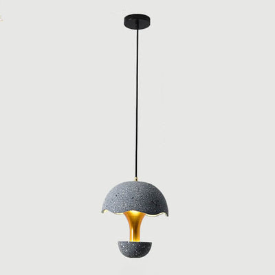 Industrielle Zement 1-Licht Pilzförmige Globus LED Pendelleuchte 