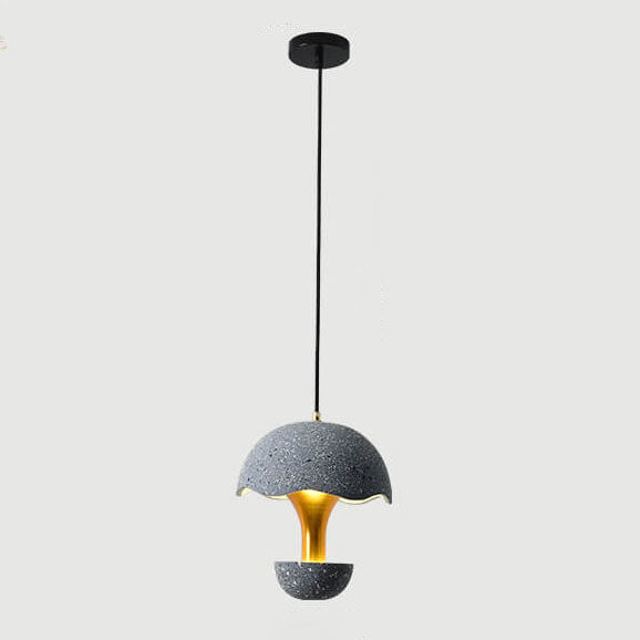 Industrial Cement 1-Light Mushroom Shaped Globe LED Pendant Light