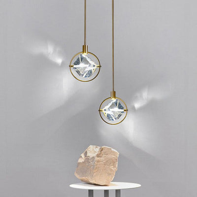 Modern Golden Ring 1-Light LED Pendant Light