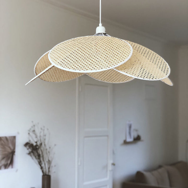 Japanischer Wabi-Sabi Rattan 1-Licht Pendelleuchte 