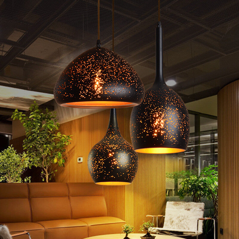 Industrial Rust Iron 1-Light Pendant Light 7 Design