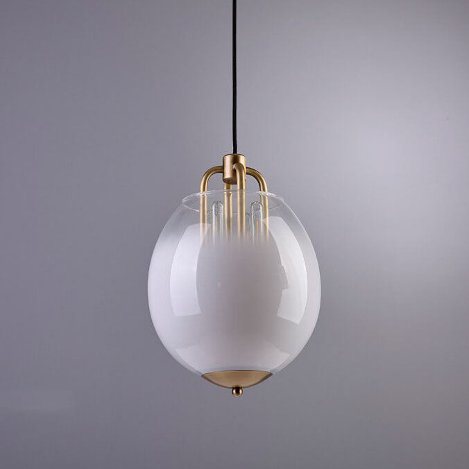 Modern Oval Shape Gradient Glass 1-Light LED Pendant Light