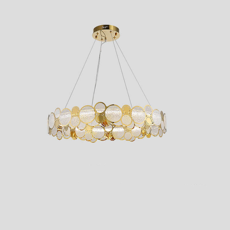 Modern Round Iron Glass 6/8 Light Led Chandeliers