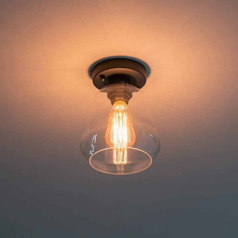 Klare Glas 1-Licht Glocke Deckenleuchte 