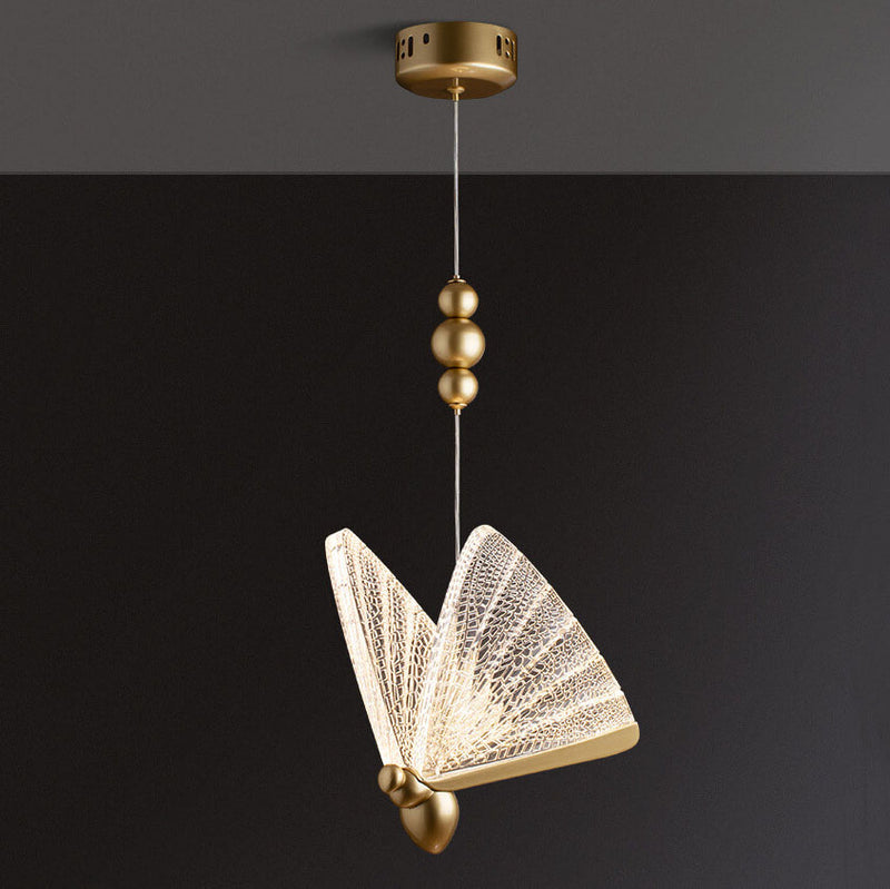 Modern Acrylic Butterfly 1-Light LED Pendant Light
