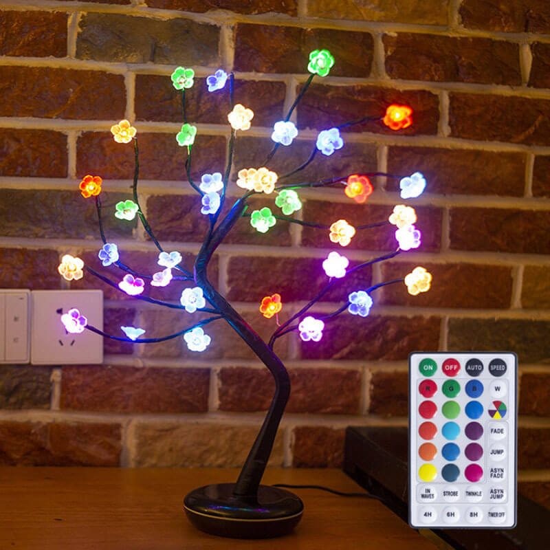 Bonsai Baum Licht Pflaumenblüten Licht Fernbedienung Kleine LED Tischlampen 