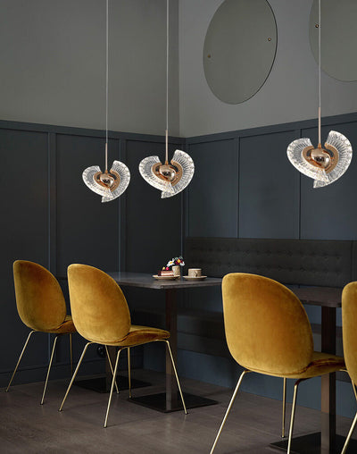 Modern Minimalist Round Crystal 1-Light Flying Saucer LED Pendant Light