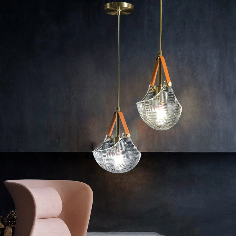Modernes nordisches Glas-Handtaschen-Design 1-Licht kreative Pendelleuchte 