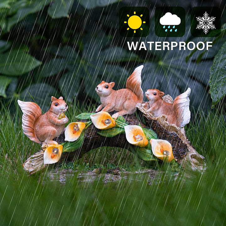 Contemporary Creative Solar Squirrel Resin Outdoor Waterproof Decoration Outdoor Light For Garden