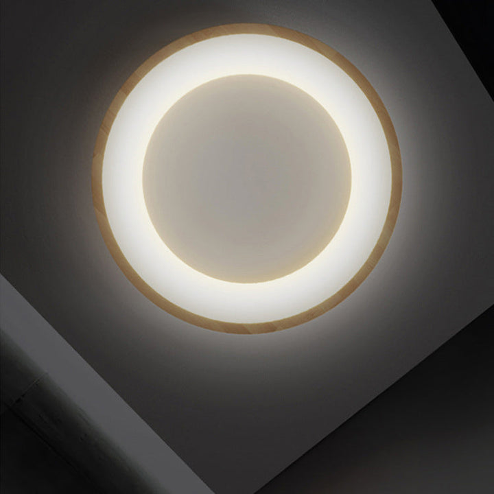 Moderne nordische Holzleuchte Stand Runde LED-Deckenleuchte 