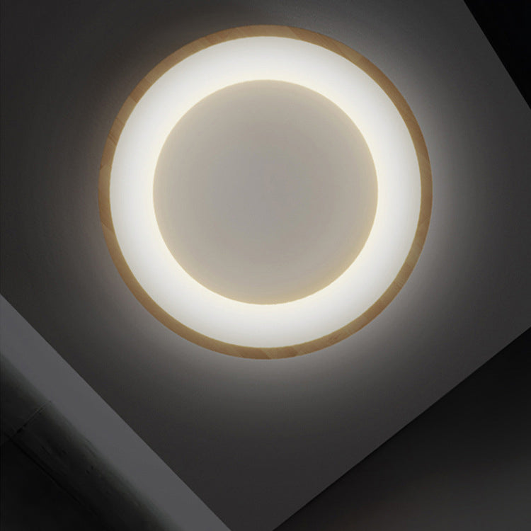 Moderner nordischer Holzlichtständer Runde LED-Einbauleuchte 