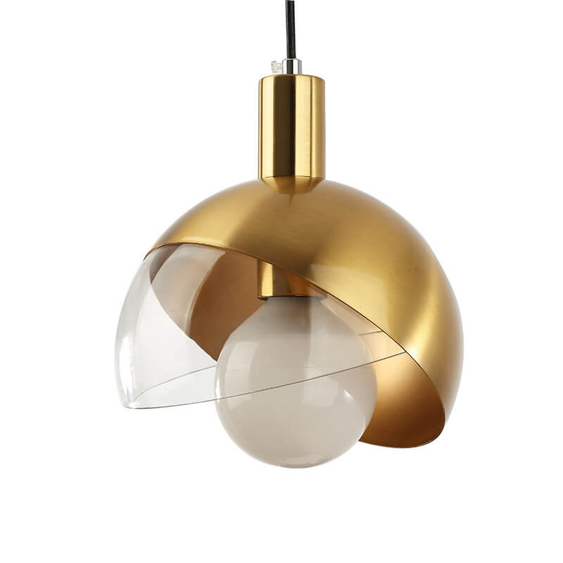 Minimalist Golden Metal Globe 1-Light Pendant Light
