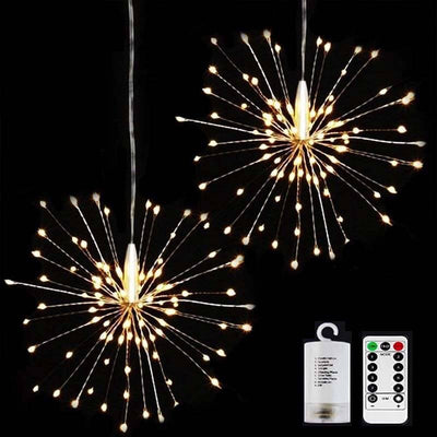 Feux d'artifice Lumière Pissenlit Fil de cuivre 120/200 Lumière Batterie USB Solaire LED Lumière décorative 