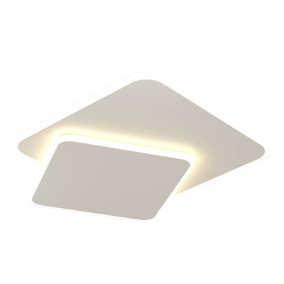 Minimalist 1-Light Two Square Changeable Tunable White LED Flush Mount Lighting