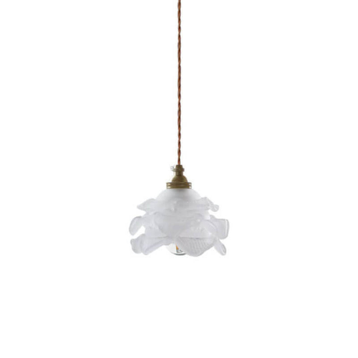 Modern Petal Glass 1-Light Brass Pendant Light