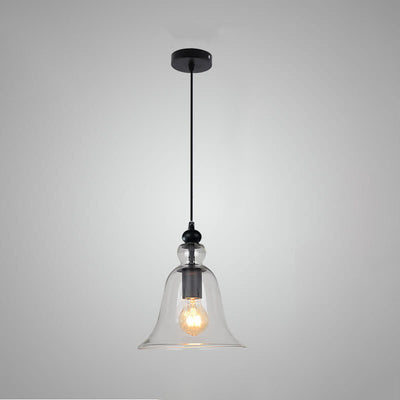 Lustre suspendu à 1 lumière en verre industriel 