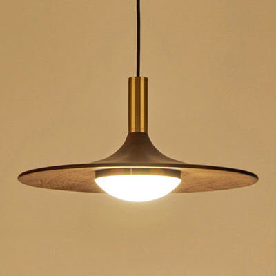 Modern Black Walnut LED Pendant Light