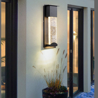 Modern Outdoor Waterproof LED Induction Crystal Outdoor Wall Sconce Lamps