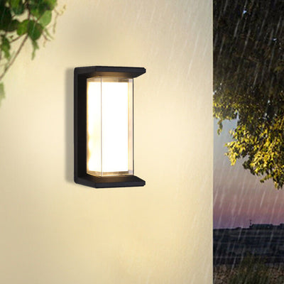 Lampe murale moderne étanche à LED rectangulaire à 1 lumière pour l'extérieur 