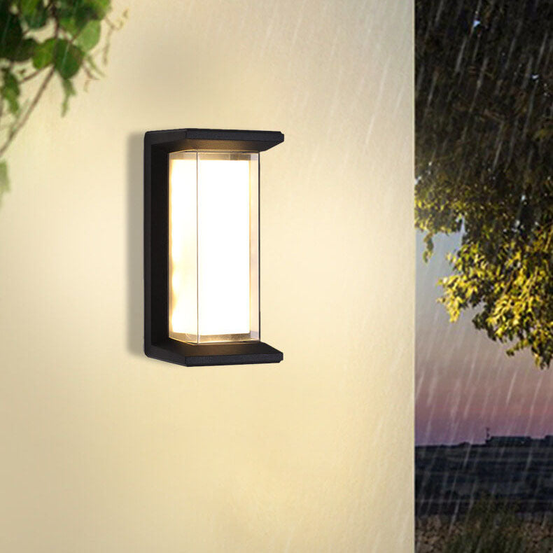 Lampe murale moderne étanche à LED rectangulaire à 1 lumière pour l&