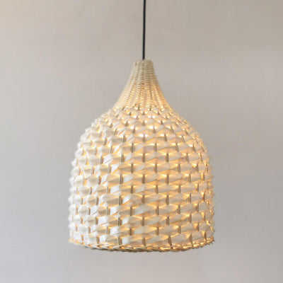Creative Bamboo Weaving Pineapple Dome Shade 1-Light Pendant Light