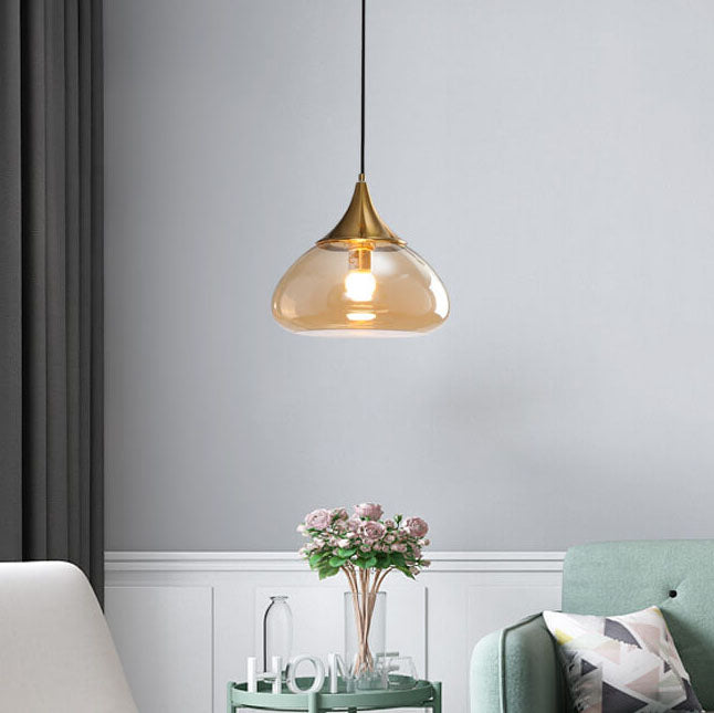 Modern Creative Glass Waterdrop Shape 1-Light Pendant Light