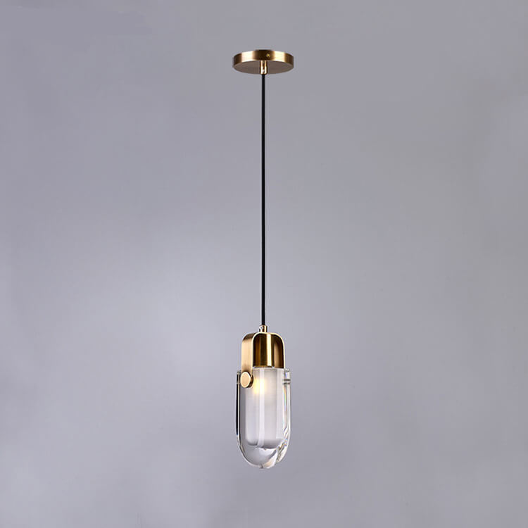 Modern 1-Light Barrel Crystal LED Pendant Light