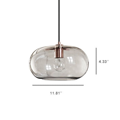 Nordic Color Glass Oval Dome 1-Light Pendant Light
