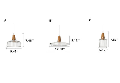 Nordic Vintage Glass Bottle Shape 1-Light Pendant Light