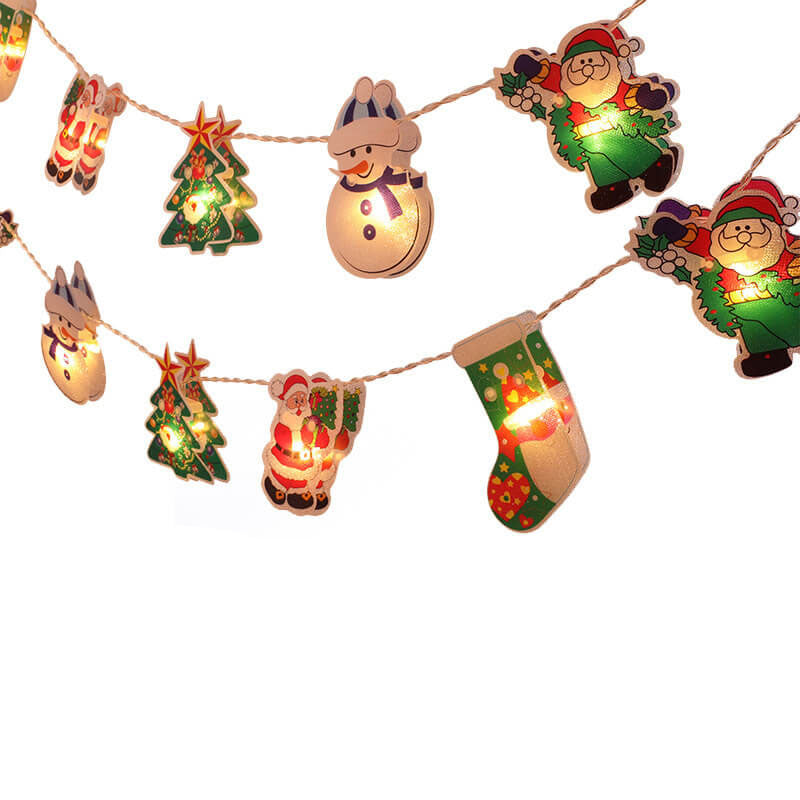 Lumières décoratives de Noël Lumières de décoration à LED suspendues pour sapin de Noël à piles 