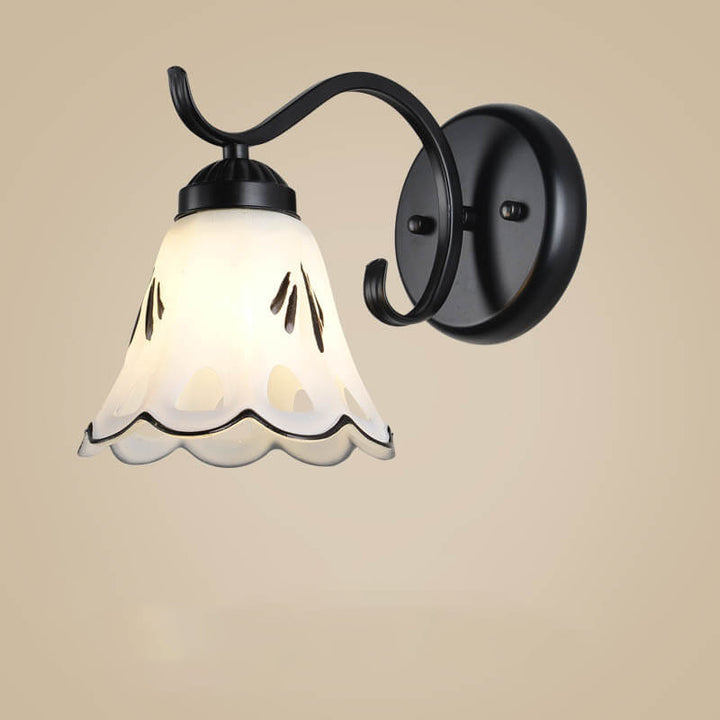 Contemporary Retro Rustic Iron Glass 1-Light Wall Sconce Lamp