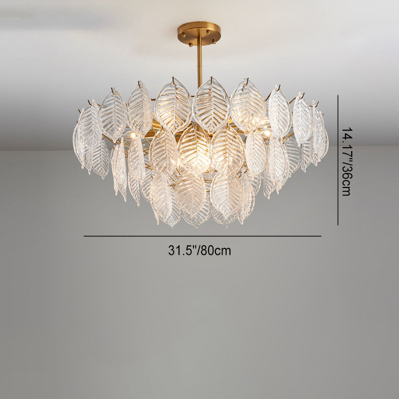 Traditioneller französischer Provinzrahmen mit Goldfinish, Blättermuster-Glasscheibe, 5/7/9/15-Licht-Kronleuchter für das Wohnzimmer 