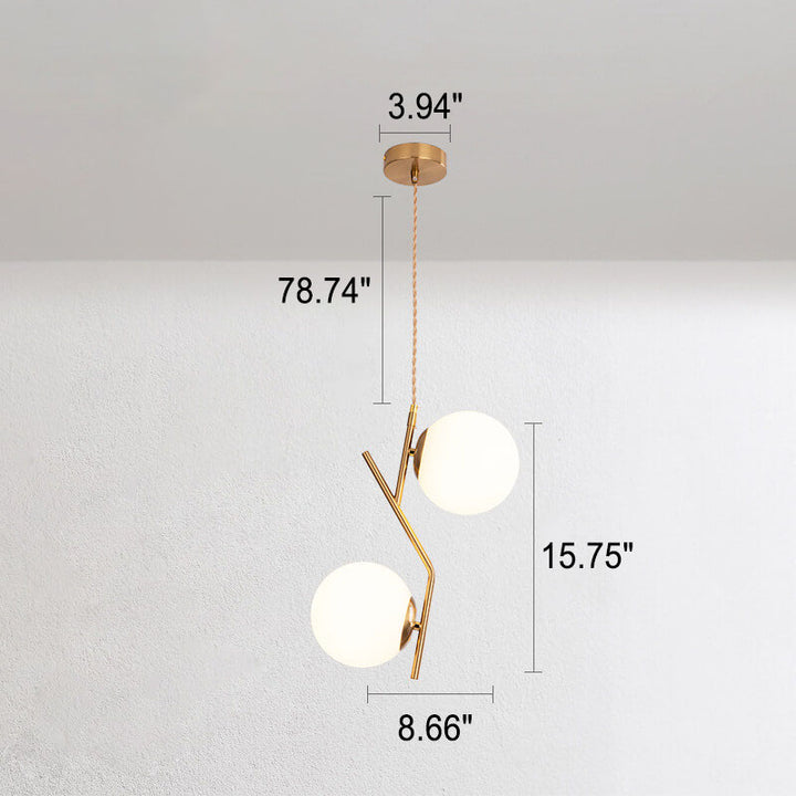 Moderner, minimalistischer Glas-Kronleuchter mit 2 Lichtinseln 