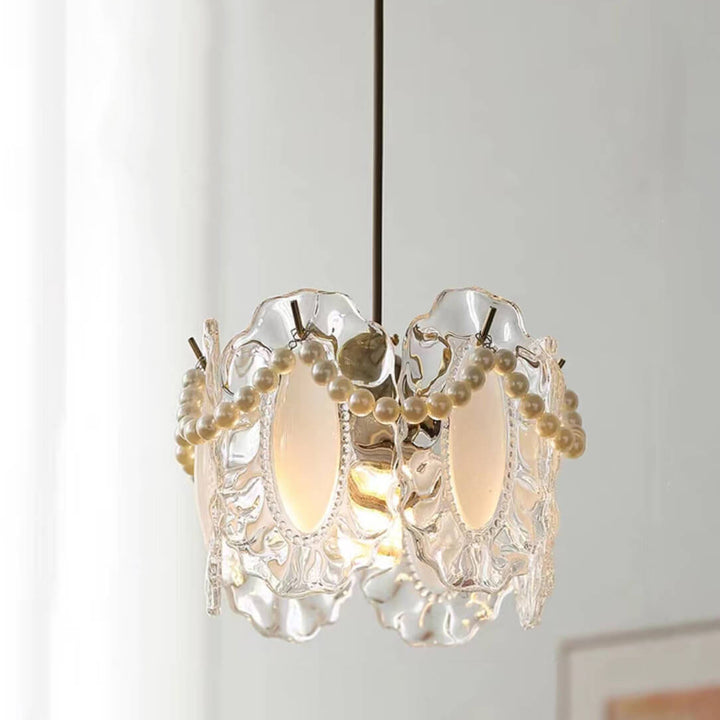 French Light Luxury Hardware Lampe suspendue à 1 lumière en verre 