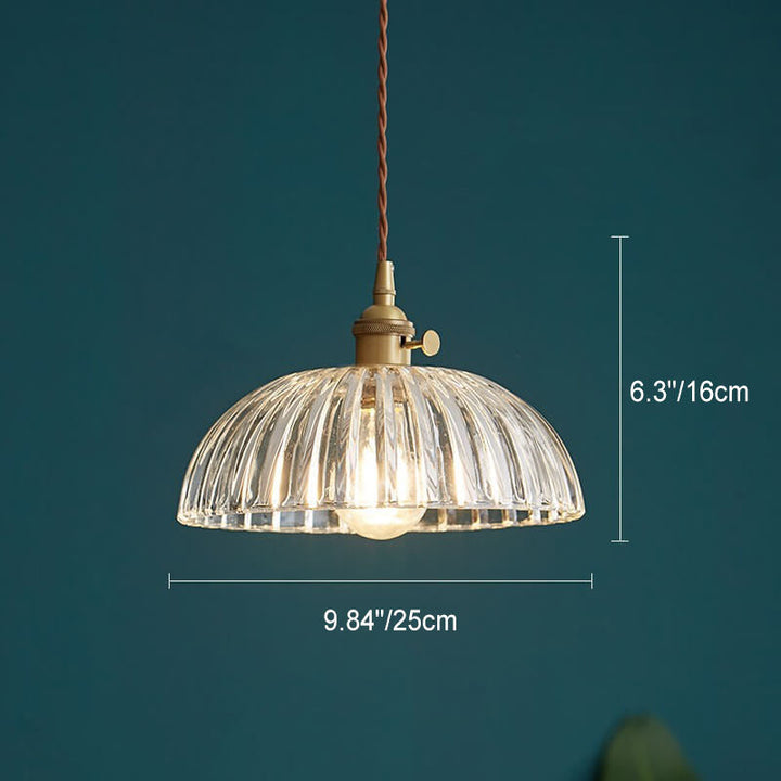 Contemporary Nordic Floral Glass Brass 1-Light Pendant Light For Living Room &amp; Bedroom