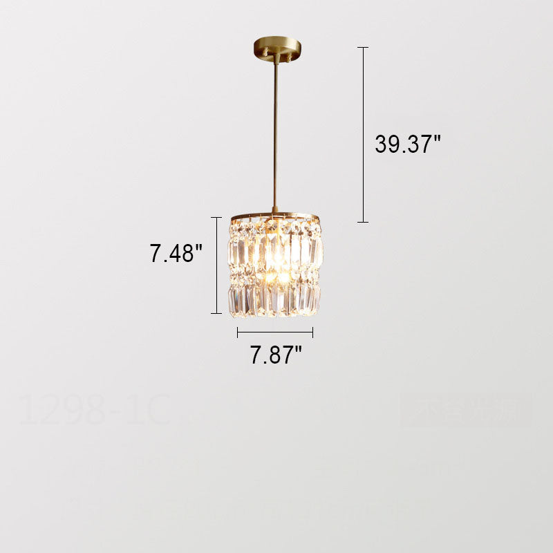 Nordic Light Luxury Full Brass Crystal 1\3-Light Chandelier