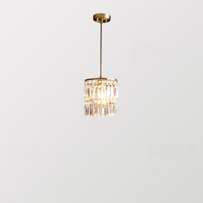 Nordic Light Luxury Full Brass Crystal 1\3-Light Chandelier