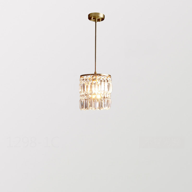 Nordic Light Luxury Full Brass Crystal 1\3-Light Chandelier