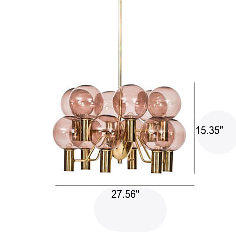 Nordic Creative Glass Bubble Square 12-Light Chandelier