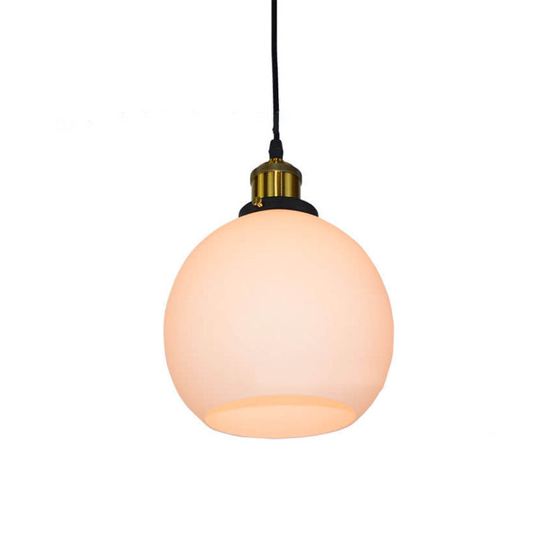 Suspension lumineuse scandinave moderne à une ampoule en verre rond 