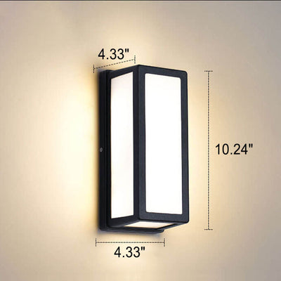 Outdoor Patio Square Pole Aluminum Acrylic LED Waterproof Wall Sconce Lamp