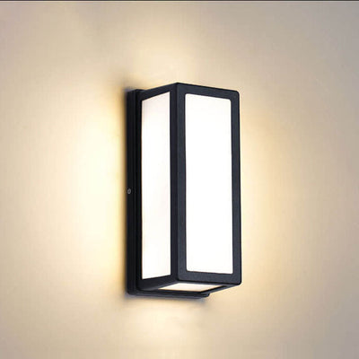 Outdoor Patio Square Pole Aluminum Acrylic LED Waterproof Wall Sconce Lamp