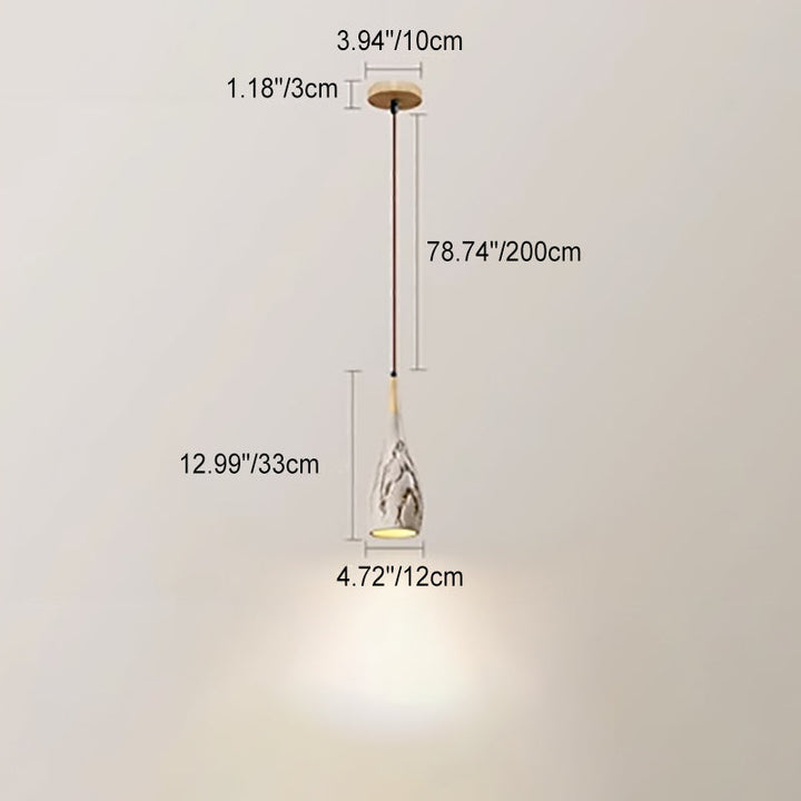 Zeitgenössische Retro konische hohe gemischte Ton 1-Licht Pendelleuchte für Schlafzimmer 