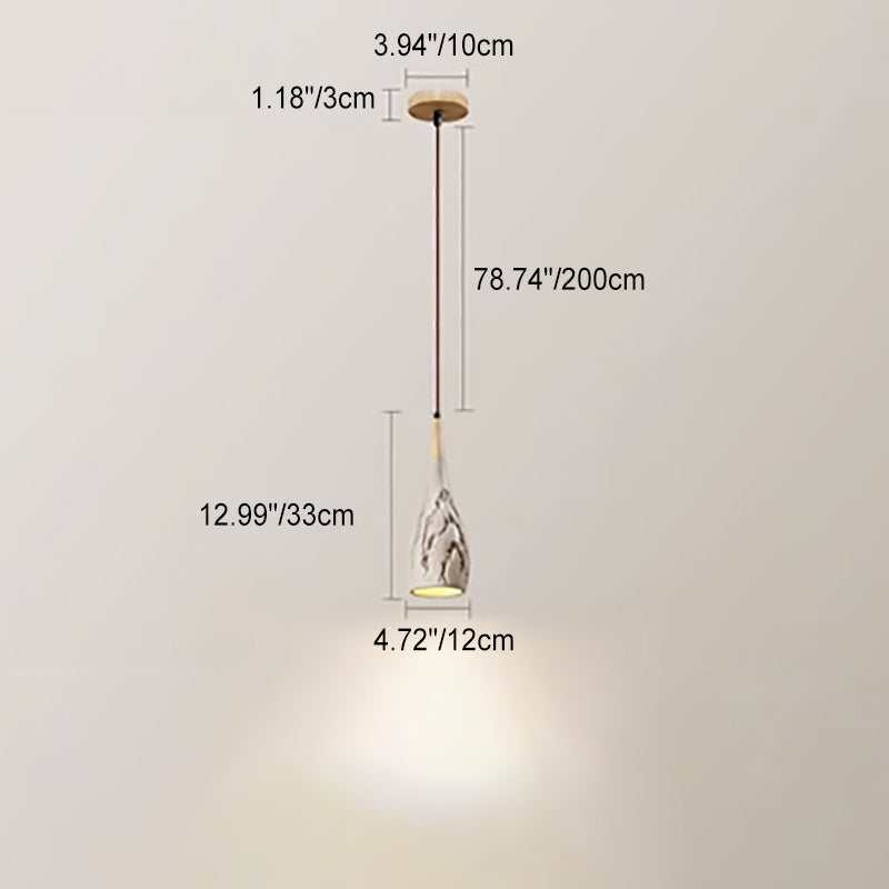 Zeitgenössische Retro konische hohe gemischte Ton 1-Licht Pendelleuchte für Schlafzimmer 