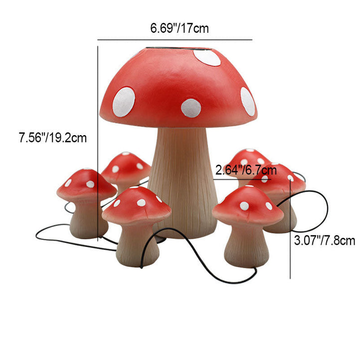 Moderne kreative bunte Pilz-Solar-Outdoor-wasserdichte LED-Gartenlichterkette 