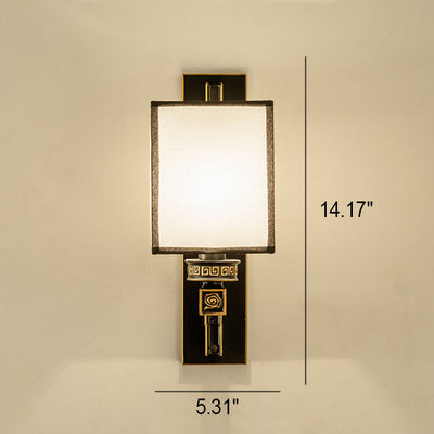 Moderne chinesische Wandleuchte aus quadratischem Eisen mit 1 Licht