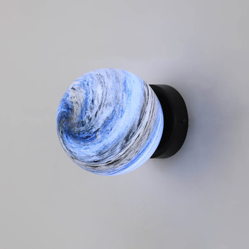 Applique murale à une lumière avec orbe en verre créatif nordique 