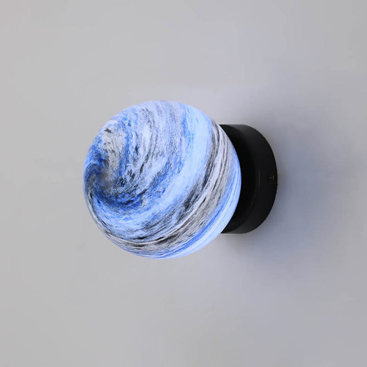 Applique murale à une lumière avec orbe en verre créatif nordique 