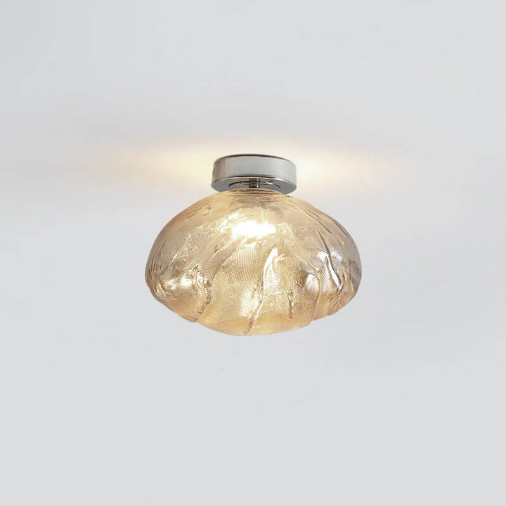 Conception de nuage en verre ambré créatif nordique LED Plafonnier semi-encastré 