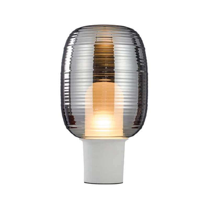 Lampe de table moderne minimaliste à rayures ovales en verre à 1 lumière 